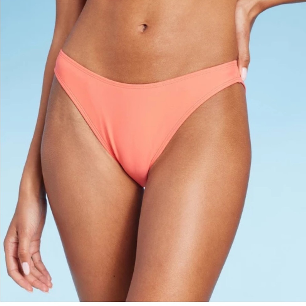 Shade and Shore bright orange High Leg low  rise Bikini Bottom size XL